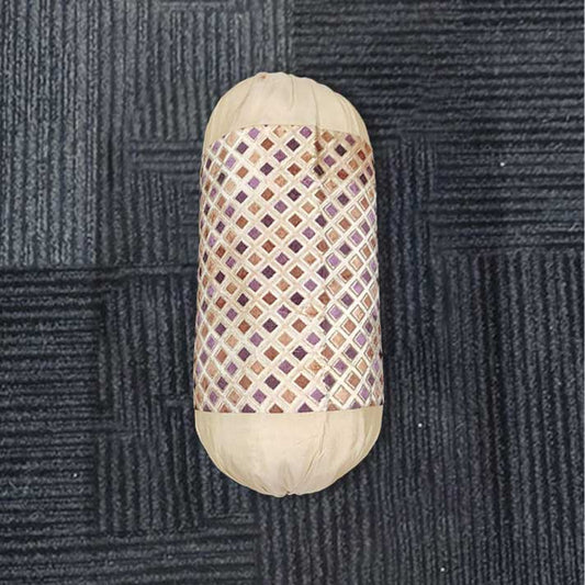 Geometric Pattern Bolster Cushion with Filler – Beige & Maroon Design