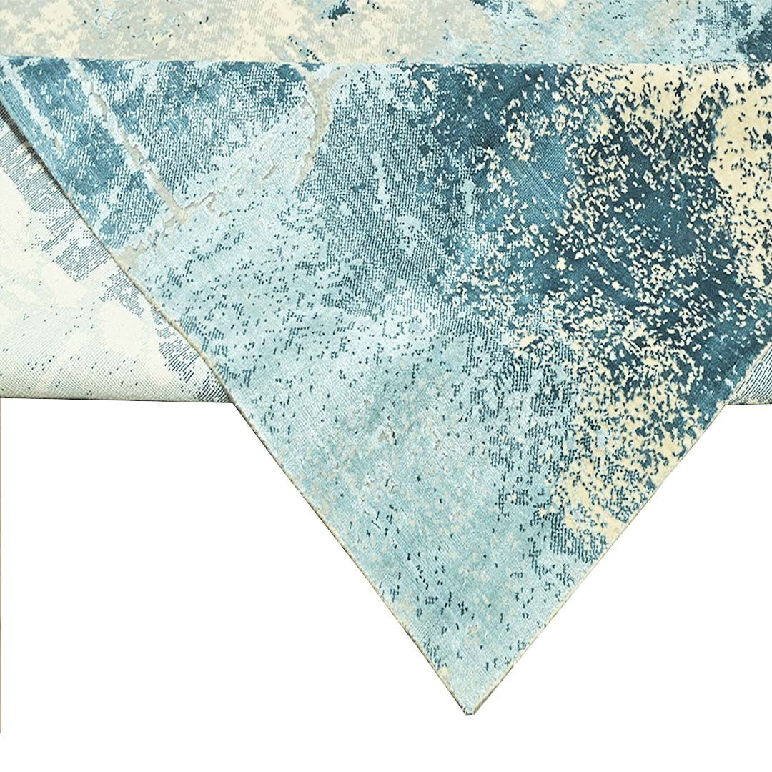 Handknotted Wool/Viscose Rug.