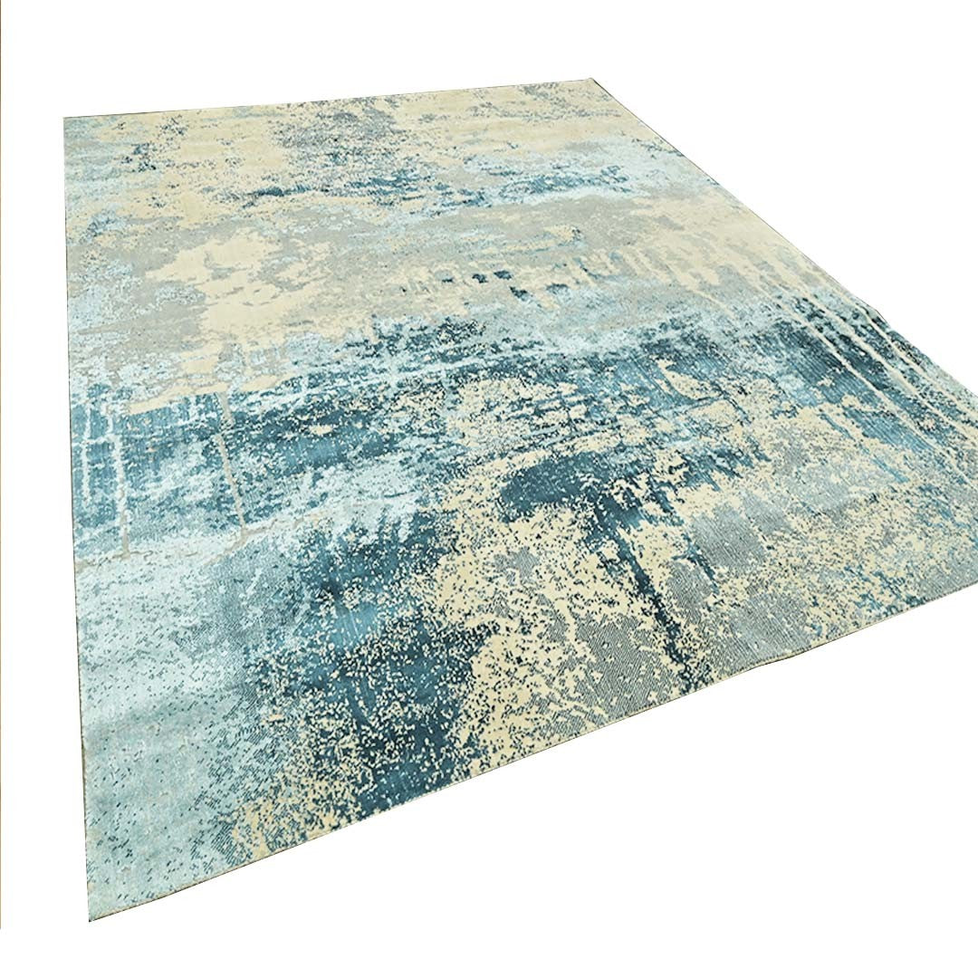 Handknotted Wool/Viscose Rug.