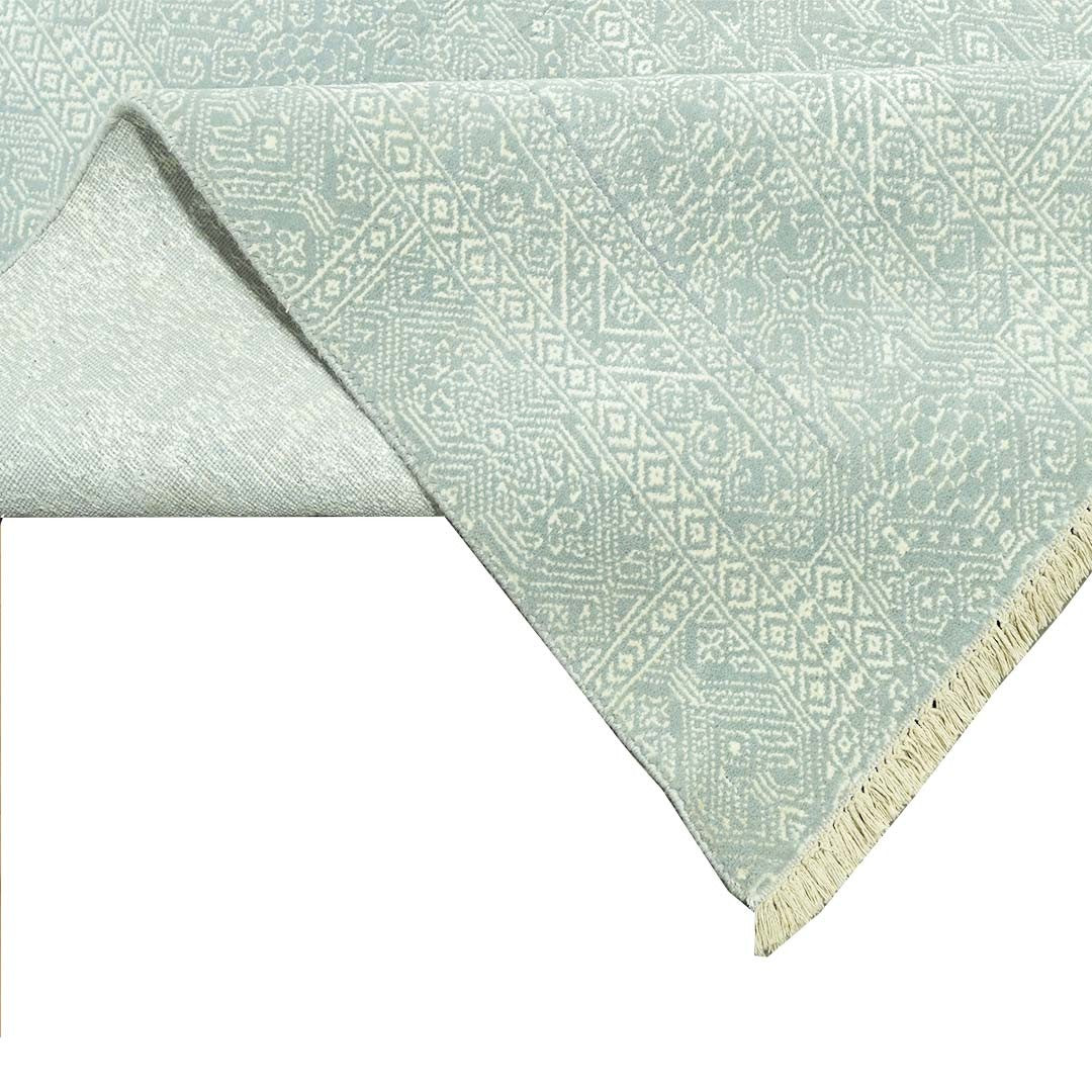 Handknotted Wool/Viscose Rug.