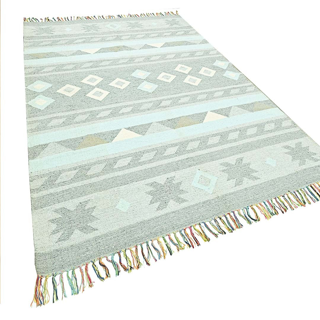 Harmony In Hues Handknotted  Cotton Flat Weave.