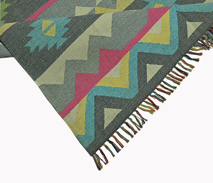 Harmony In Hues Handknotted Cotton Flat Weave.