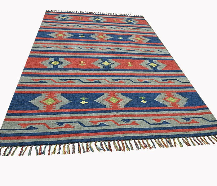 Harmony In Hues Handknotted  Cotton Flat Weave.