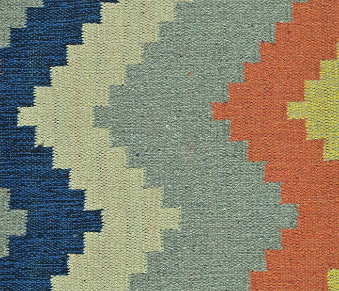 Harmony In Hues Handknotted  Cotton Flat Weave.