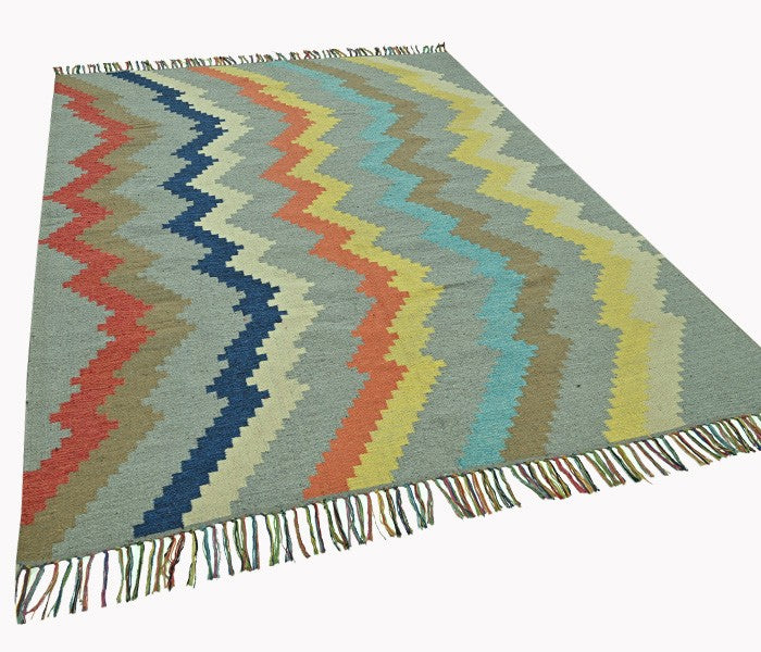 Harmony In Hues Handknotted  Cotton Flat Weave.