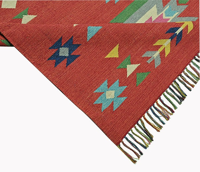 Harmony In Hues Handknotted  Cotton Flat Weave.