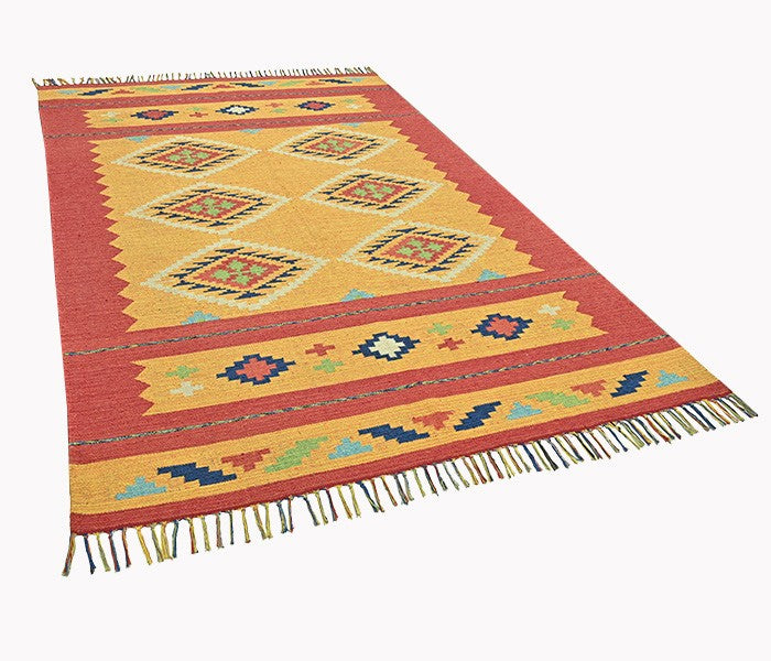 Harmony In Hues Handknotted Cotton Flat Weave.