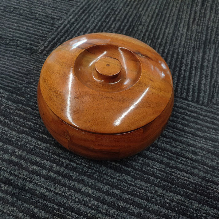 Handcrafted Wooden Storage Bowl with Lid | Round Multipurpose Container