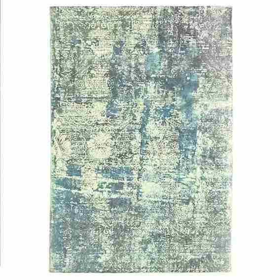 Cosmic Collection- Handloom Modern Green & Blue Colour Viscose Rug.