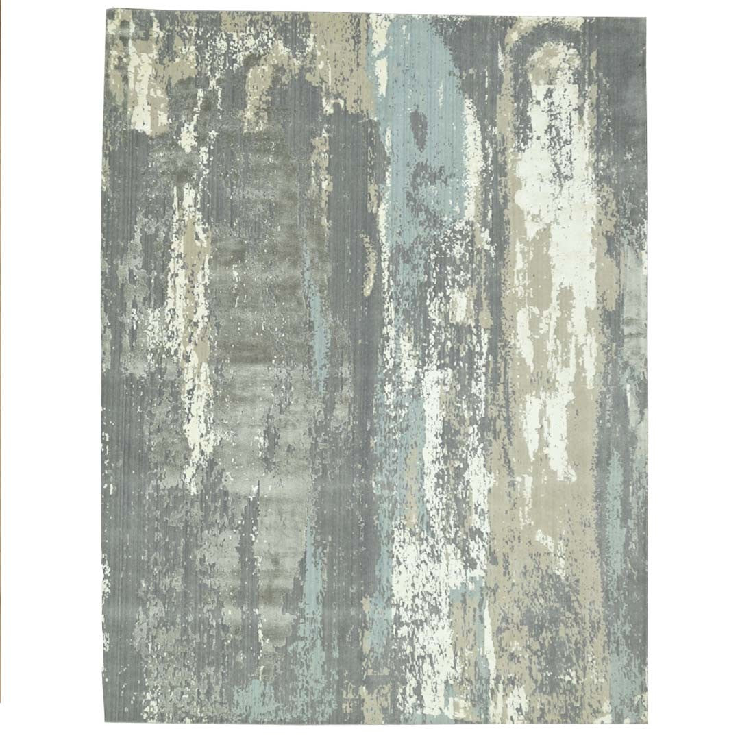 Handknotted Wool/Viscose Rug.