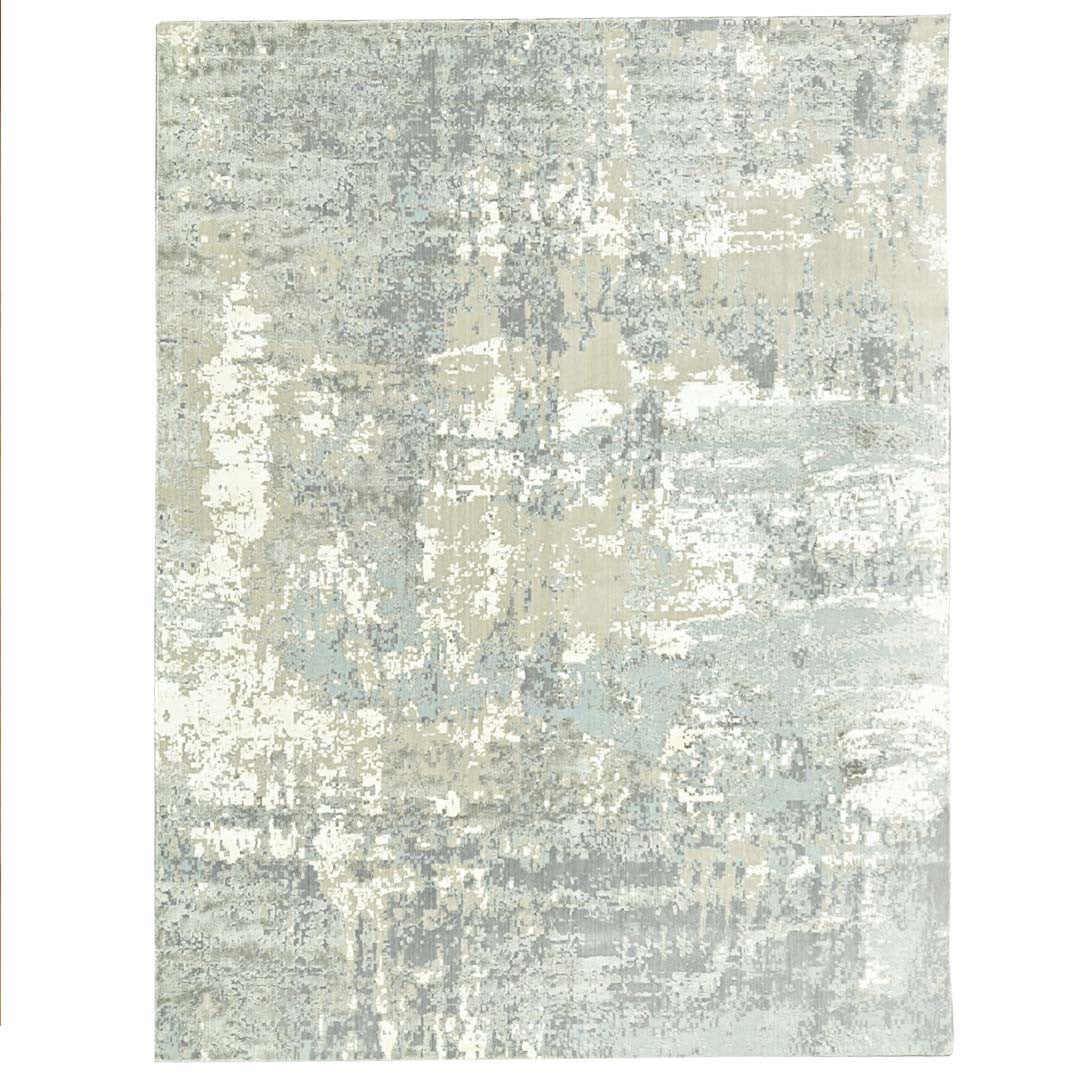 Handknotted Wool/Viscose Rug.