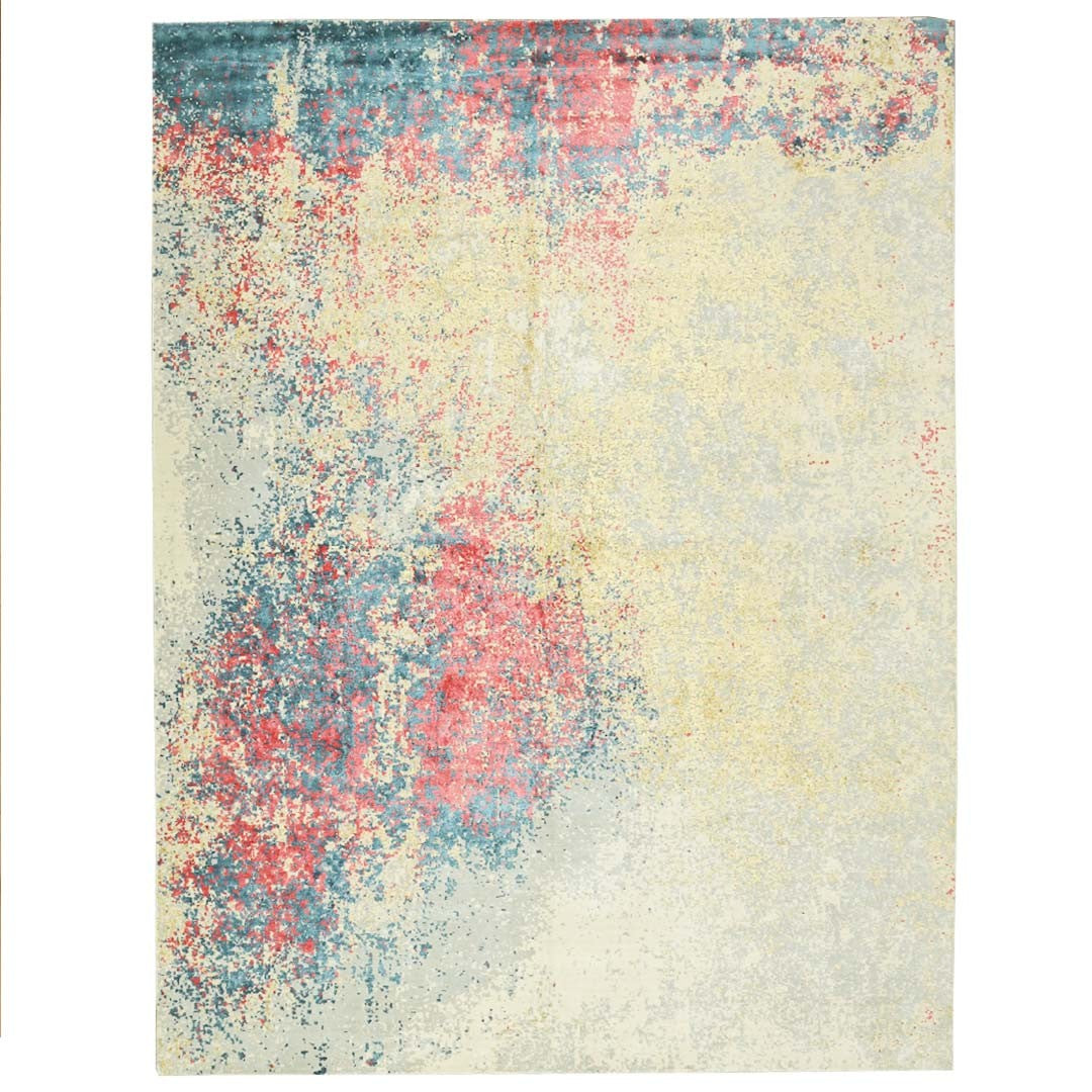 Handknotted Wool/Viscose Rug.