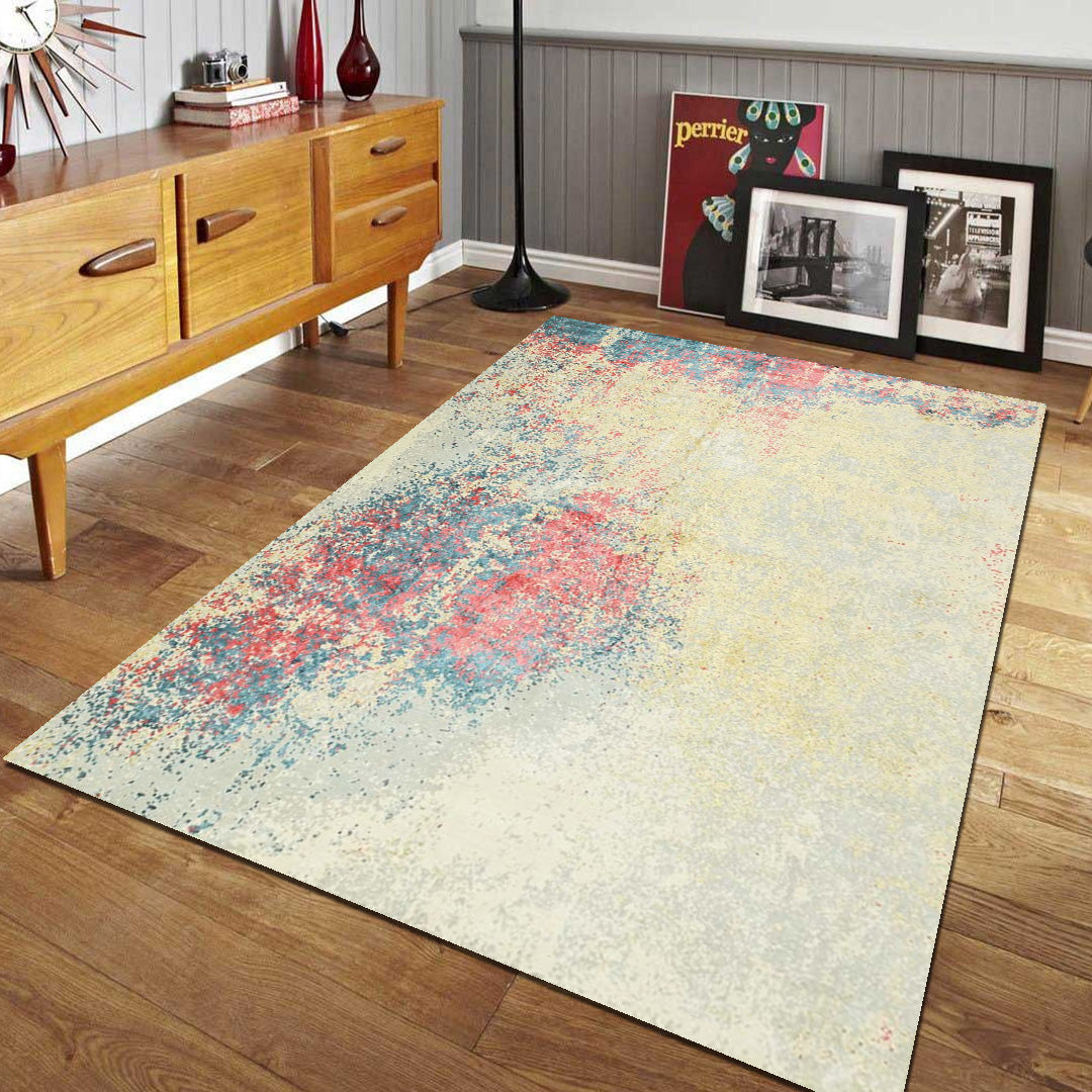 Handknotted Wool/Viscose Rug.