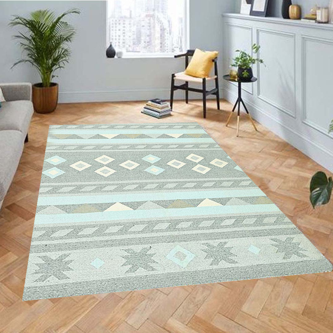 Harmony In Hues Handknotted  Cotton Flat Weave.