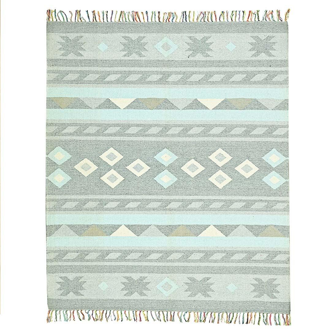 Harmony In Hues Handknotted  Cotton Flat Weave.