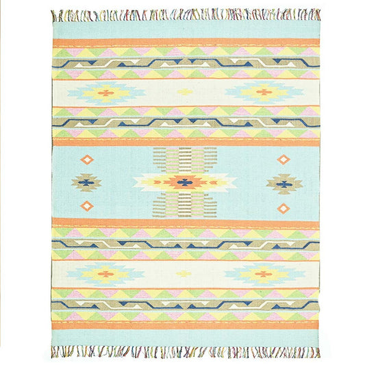 Harmony In Hues Handknotted  Cotton Flat Weave.