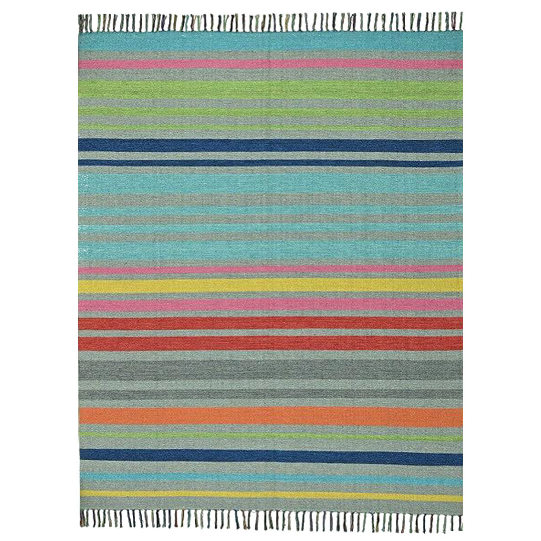 Harmony In Hues Handknotted  Cotton Flat Weave.