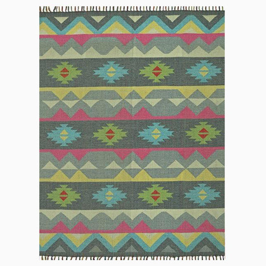 Harmony In Hues Handknotted Cotton Flat Weave.