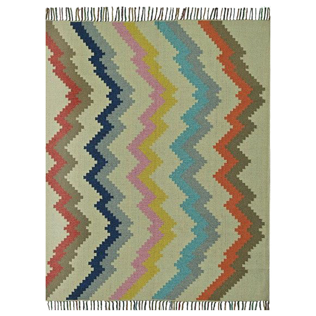 Harmony In Hues Handknotted Cotton Flat Weave.