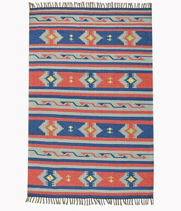 Harmony In Hues Handknotted  Cotton Flat Weave.