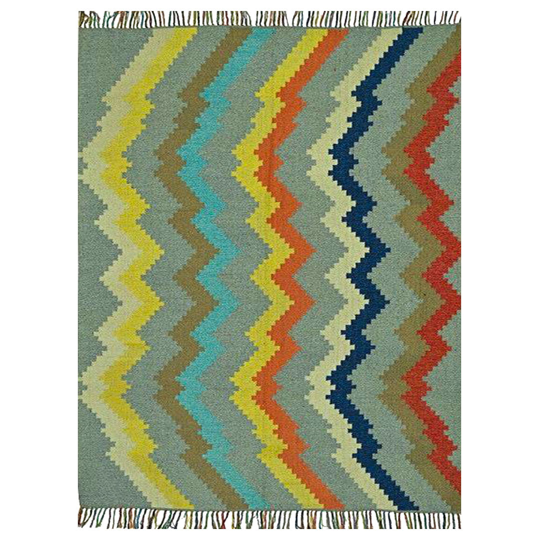 Harmony In Hues Handknotted  Cotton Flat Weave.