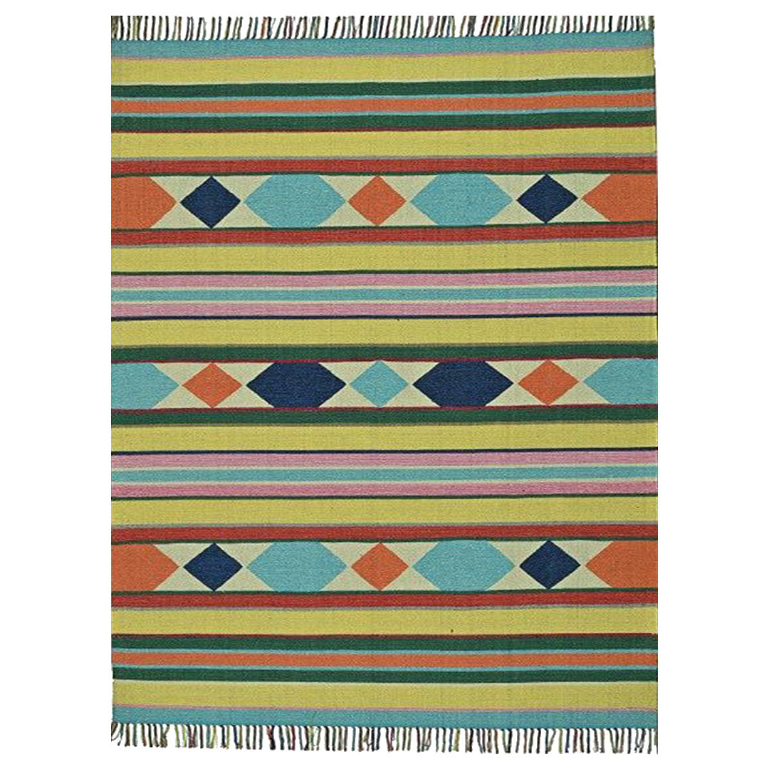 Harmony In Hues Handknotted  Cotton Flat Weave.