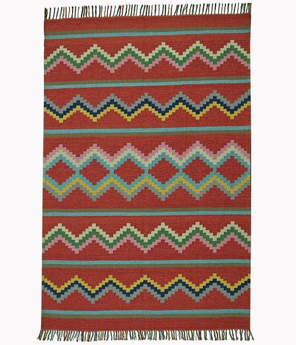 Harmony In Hues Handknotted  Cotton Flat Weave.