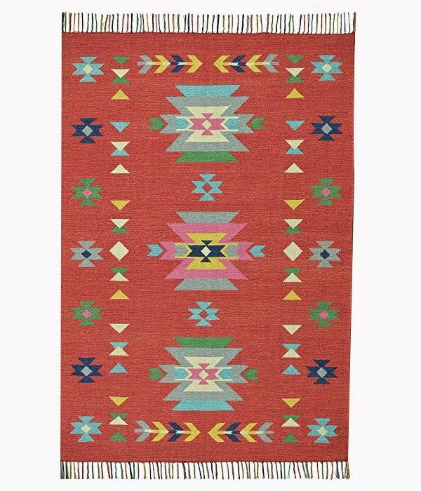 Harmony In Hues Handknotted  Cotton Flat Weave.