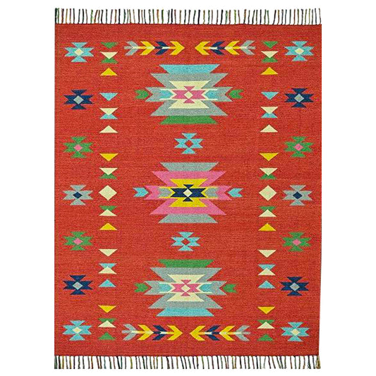 Harmony In Hues Handknotted  Cotton Flat Weave.