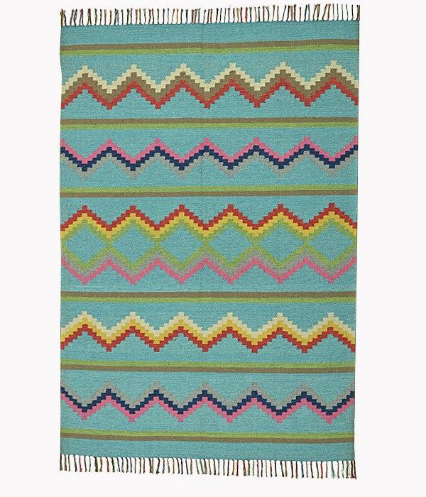 Harmony In Hues Handknotted  Cotton Flat Weave.