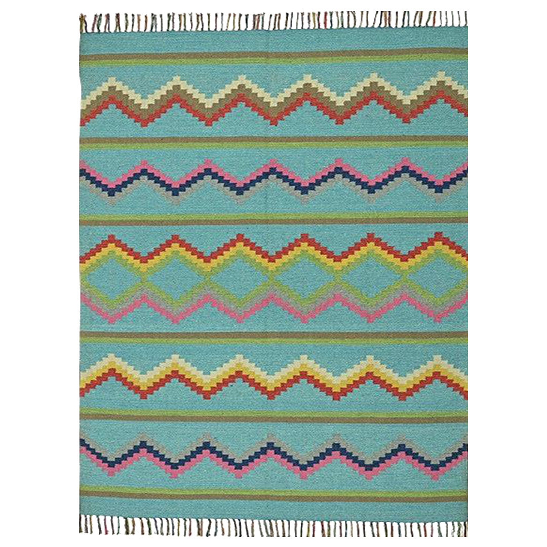 Harmony In Hues Handknotted  Cotton Flat Weave.