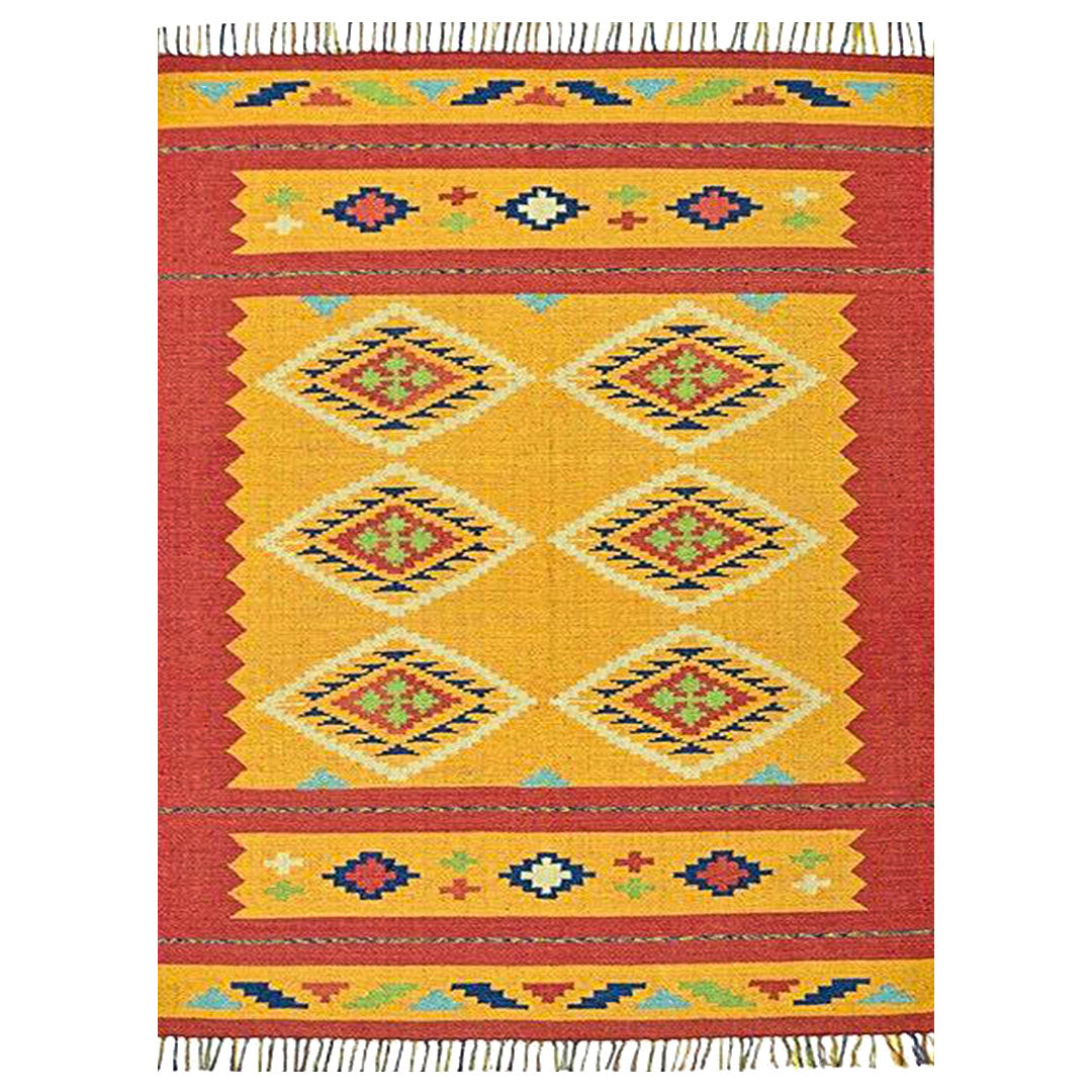 Harmony In Hues Handknotted Cotton Flat Weave.