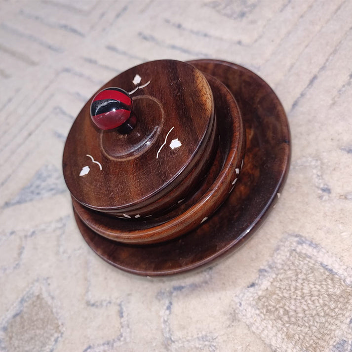 Handcrafted Wooden Bowl Set with Lid – Decorative & Functional Storage Containers