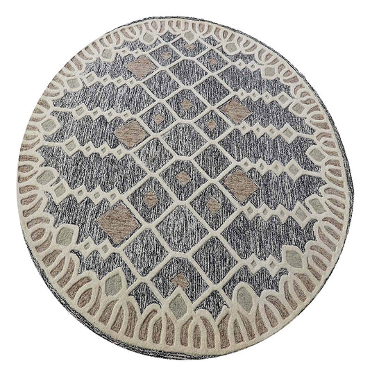 Cosmic Collection- Handtufted Modern Ivory & Charcole Colour Wool Rug