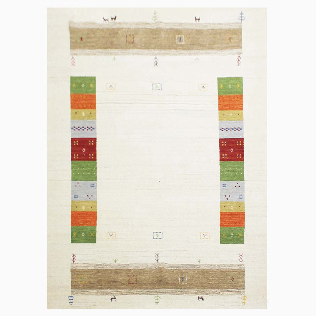 Cosmic Collection- Handloom Modern Beige Colour Wool Rug