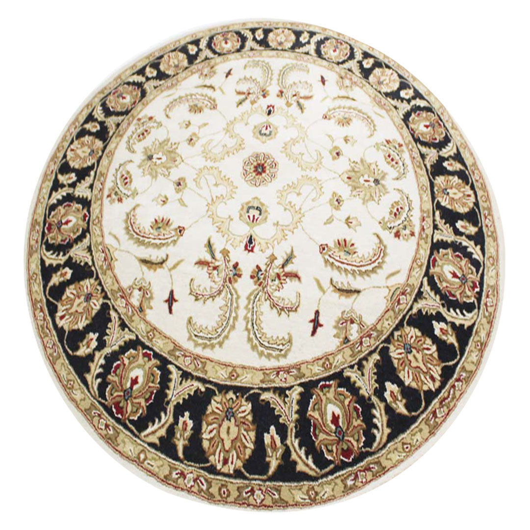 Cosmic Collection- Handloom Modern Ivory & Black Colour Wool/Viscose Rug