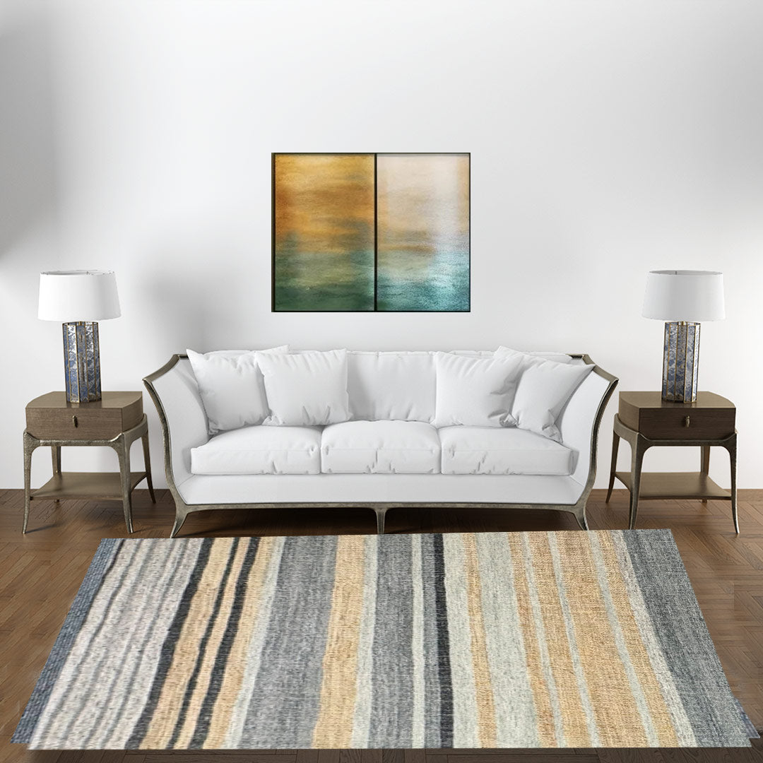 Earthy Elegance  Handknotted Jute & Wool Rug