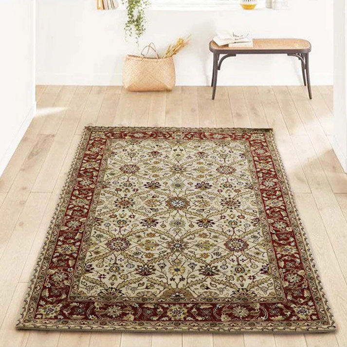 Harmonize - Handtufted Traditional Ivory & Red Colour Wool Rug