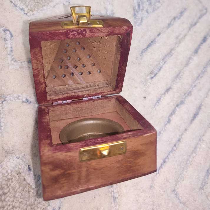 Handcrafted Wooden Pyramid-Shaped Incense Holder | Decorative Aromatherapy Box
