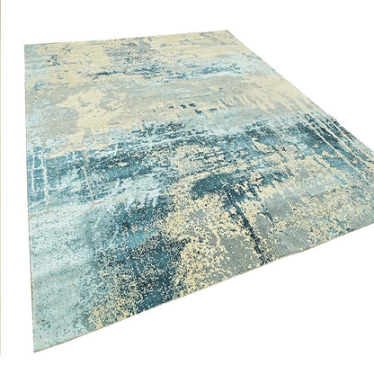 Handknotted Wool/Viscose Rug.