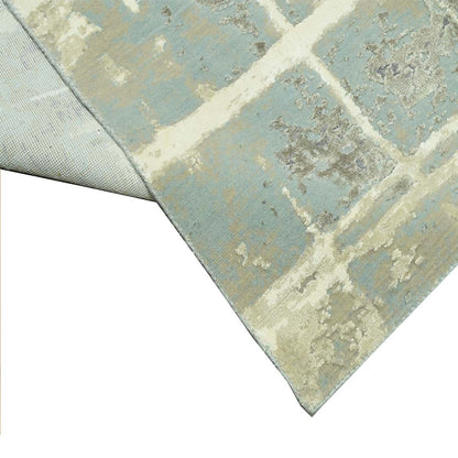 Handknotted Wool/Viscose Rug.