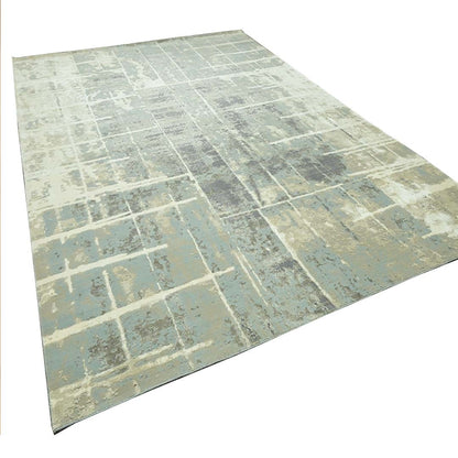 Handknotted Wool/Viscose Rug.