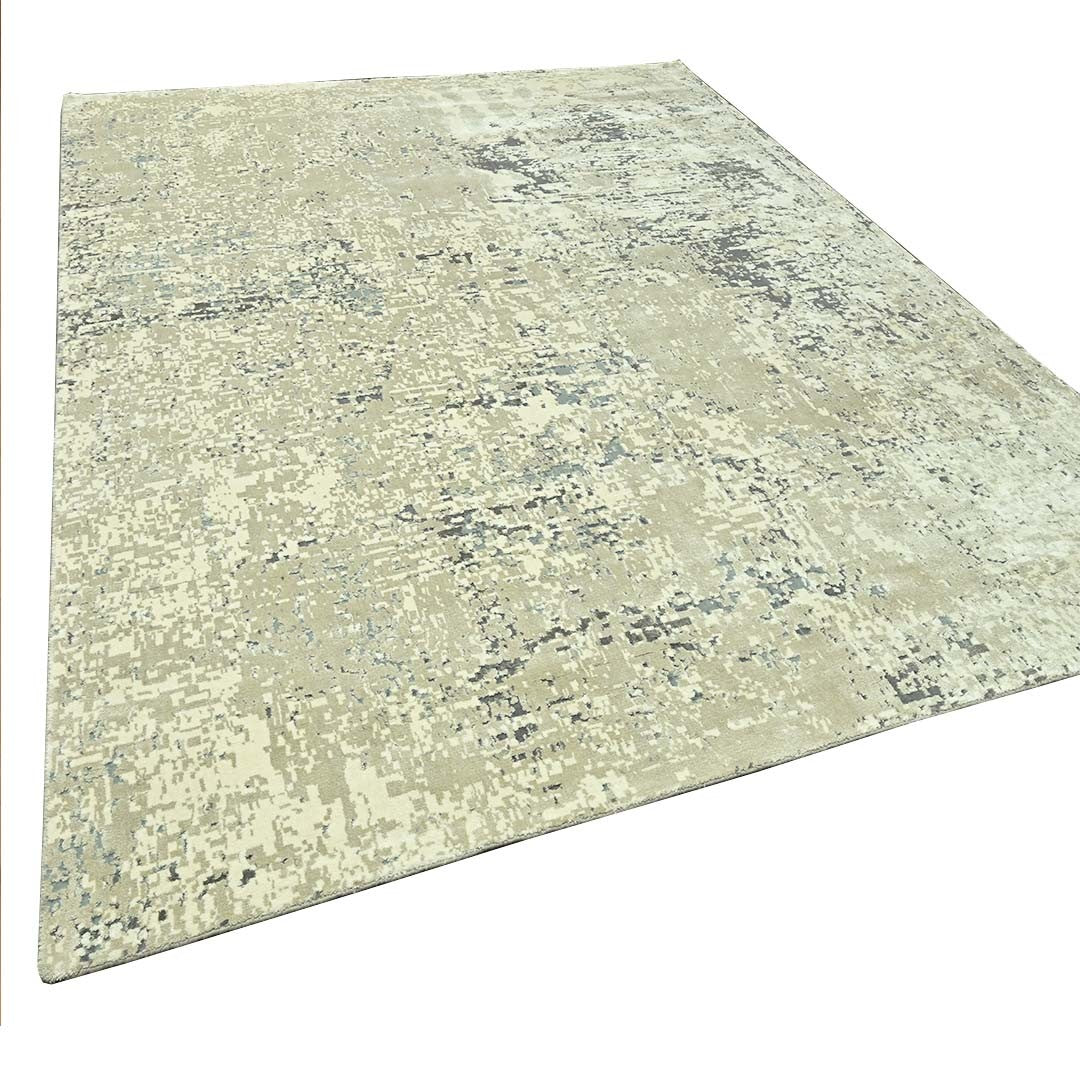 Handknotted Wool/Viscose Rug.