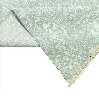 Handknotted Wool/Viscose Rug.