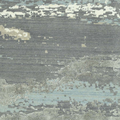 Handknotted Wool/Viscose Rug.