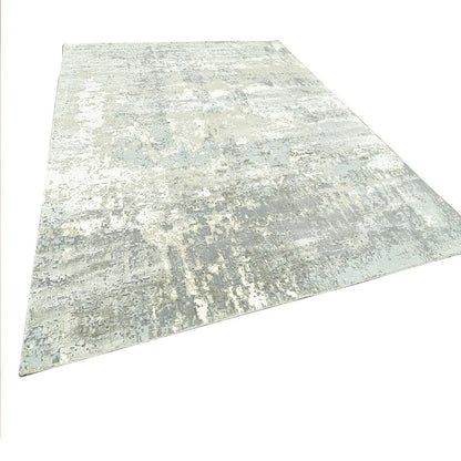 Handknotted Wool/Viscose Rug.