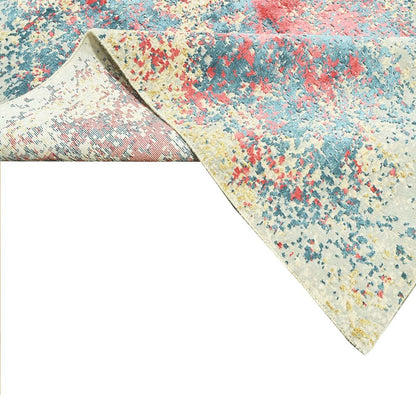 Handknotted Wool/Viscose Rug.