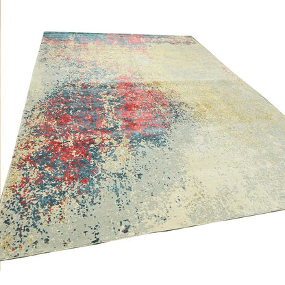 Handknotted Wool/Viscose Rug.