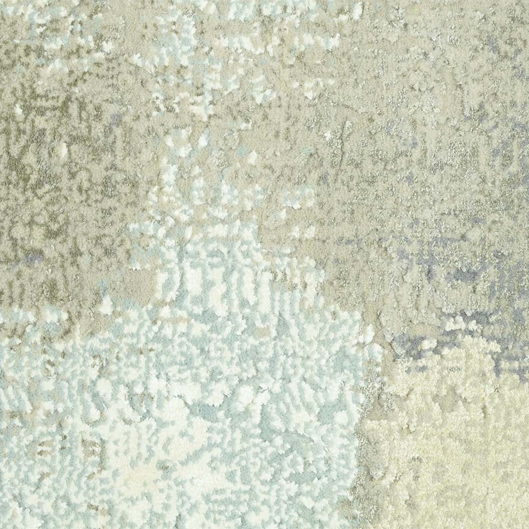 Handknotted Beige, Grey & Ivory Colour Wool/Viscose Rug