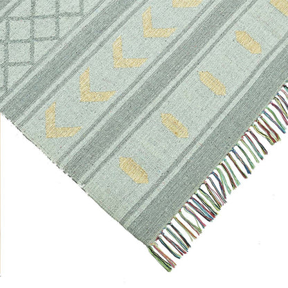 Harmony In Hues Handknotted  Cotton Flat Weave.